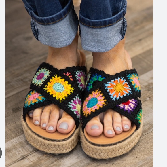 Black Crochet Sandals - Picture 8 of 9